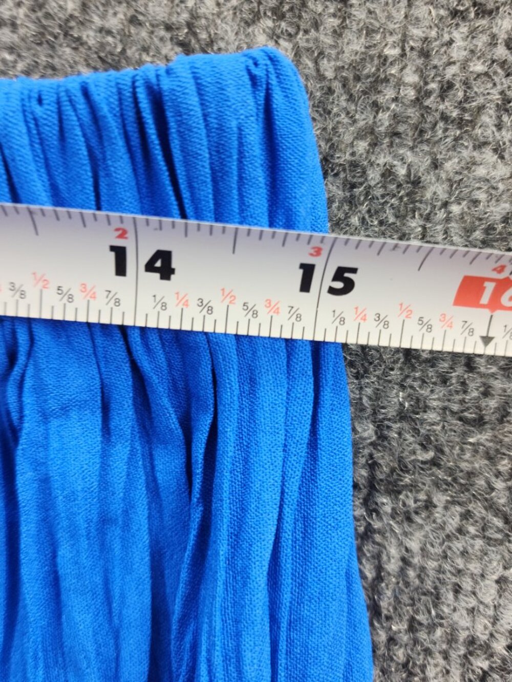 Boho Cobalt Blue Crinkle Palazzo Pants Wide Leg Pull On Flowy XL - Picture 6 of 10